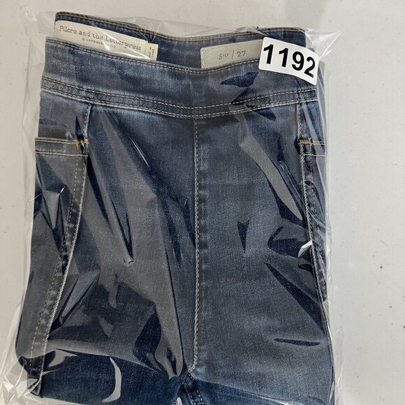 Pilcro & The Letterpress Womens 27 US 4 Flare Crop Jeans Side Zip Patch Pockets - Picture 16 of 16